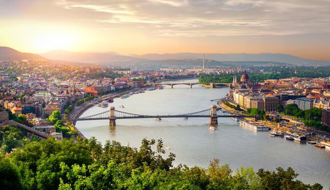 Skyline view of Budapest